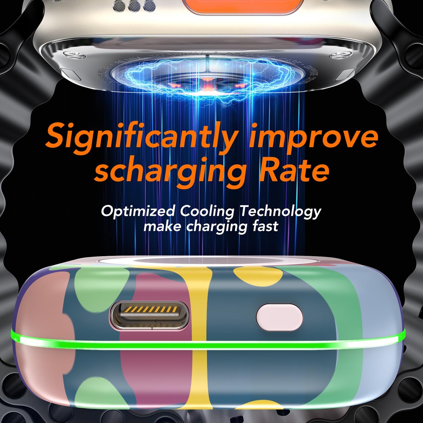 Portable Charger for Apple Watch,Wireless Magnetic iWatch Charger 1200mAh Power Bank Travel Keychain Accessories Smart Chargers for Apple Watch Series 11/10/9/8/7/6/SE/5/4/3/2/1/UItra/UItra 2