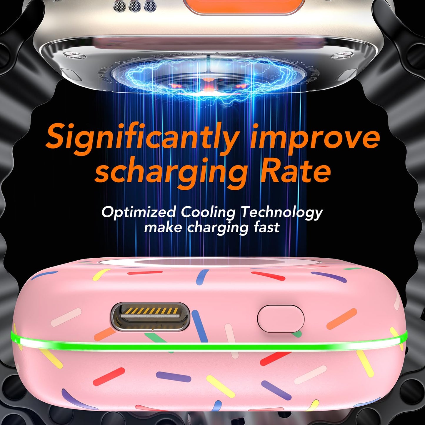 Portable Charger for Apple Watch,Wireless Magnetic iWatch Charger 1200mAh Power Bank Travel Keychain Accessories Smart Chargers for Apple Watch Series 11/10/9/8/7/6/SE/5/4/3/2/1/UItra/UItra 2