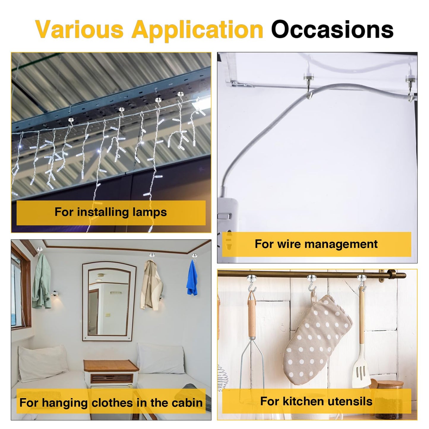 Magnetic Hooks, 30lbs+ Magnet Hook 2025 Cruise Cabin Ship Essentials Heavy Duty Strong Magnets Refrigerator Fridge Hanging for Classroom Beach Vacation Kitchen Grills Home 20 Pack (Silver)