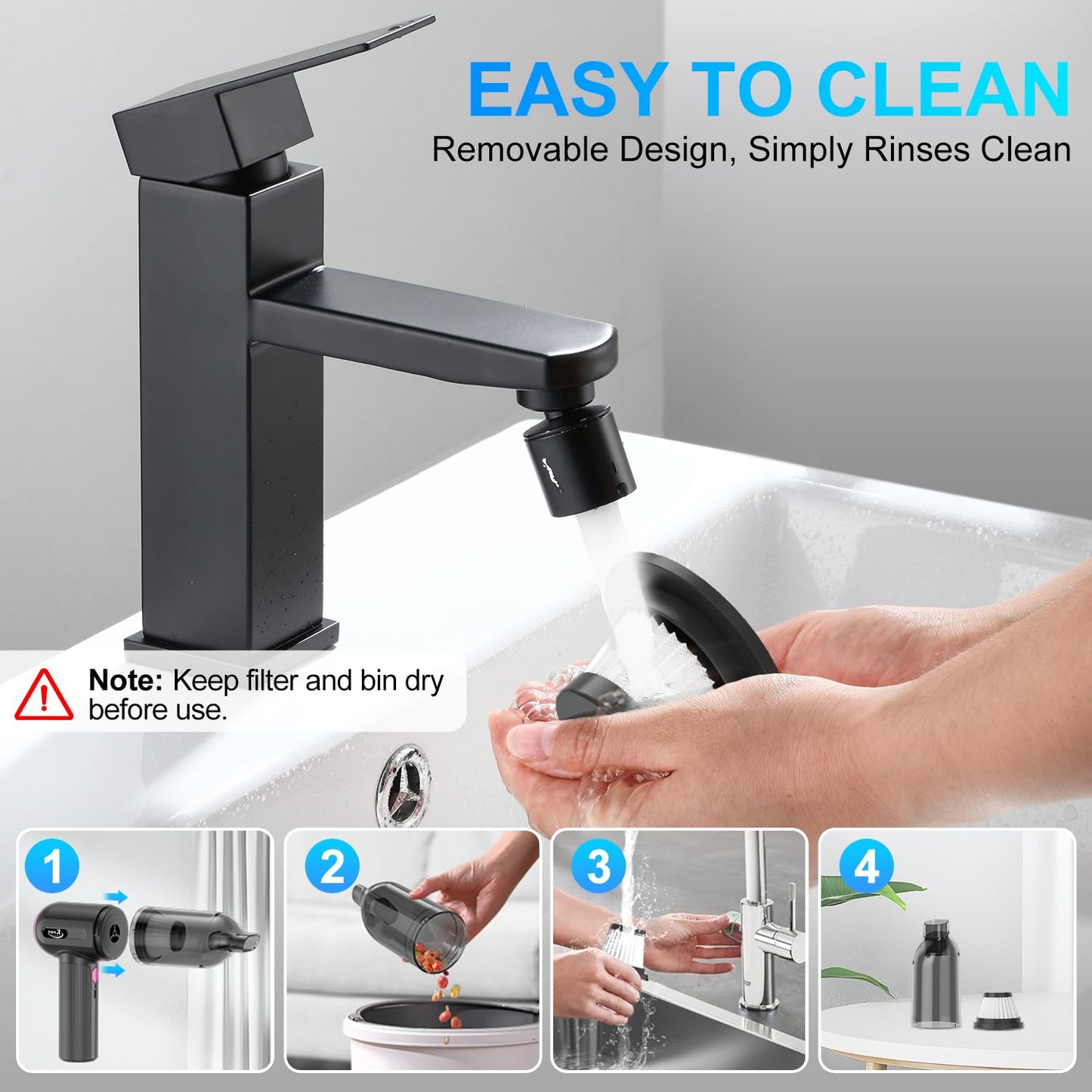 Handheld Car Vacuum Cleaner, 9000Pa Vacuum Cleaner and Air Duster, 120W High Power Hand Held Vacuum with LED Light and Multi-Nozzles for Car, Home, Office, Pet