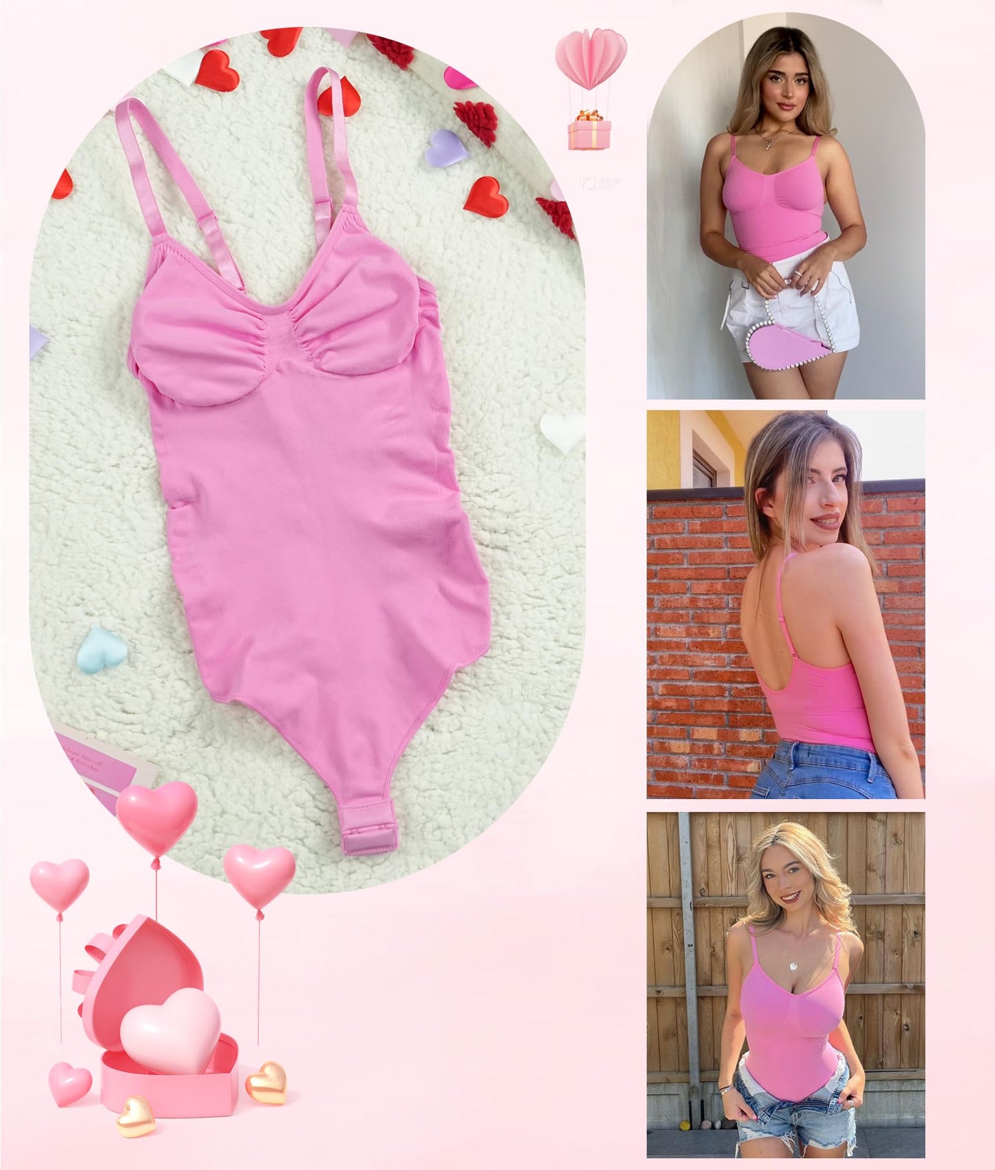 Women's Shapewear Bodysuit Tummy Control Body Shaper Seamless Sculpting Snatched Waist Body Suit,SZ5218-2-Black-L/XL