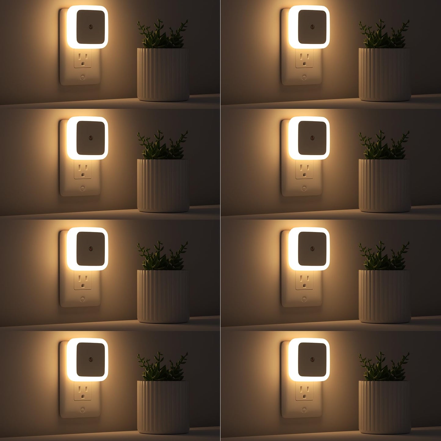 Night Light, Night Lights Plug into Wall 8-Pack, Plug in Night Light, Dusk to Dawn Nightlight Led Night Lights for Bedroom, Bathroom, Hallway Warm White