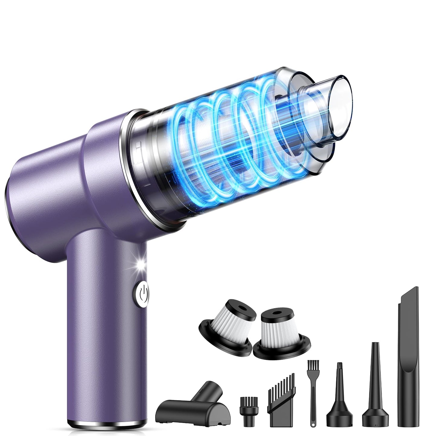 Handheld Car Vacuum Cleaner, 9000Pa Vacuum Cleaner and Air Duster, 120W High Power Hand Held Vacuum with LED Light and Multi-Nozzles for Car, Home, Office, Pet