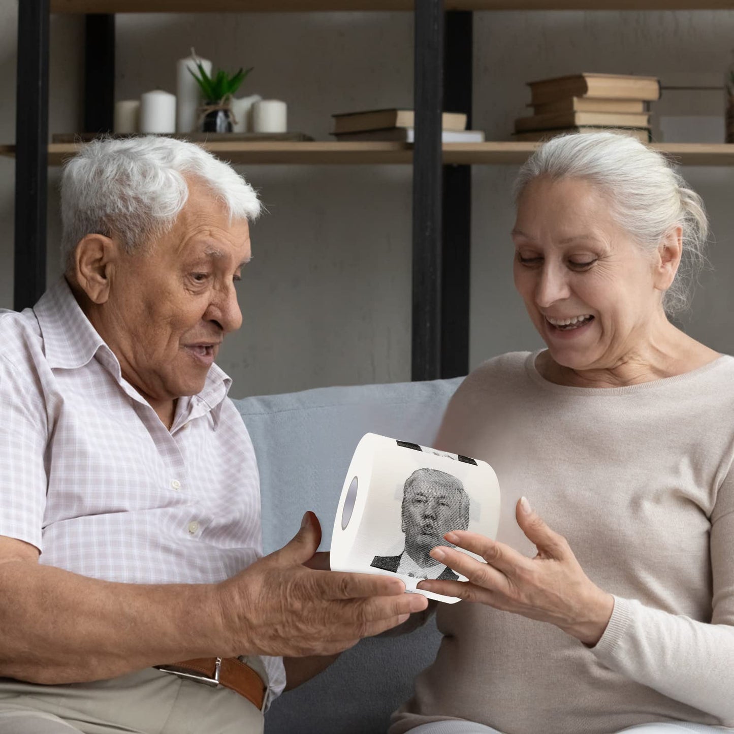 Richboom Funny Toilet Paper 3 Ply Bath Tissue, 320 Sheets, 1 Roll Novelty Political Gag Gift, Hilarious White Elephant Christmas Party Favor for Dad Mom Joke Paper for Men Women Prank Democrat Gifts