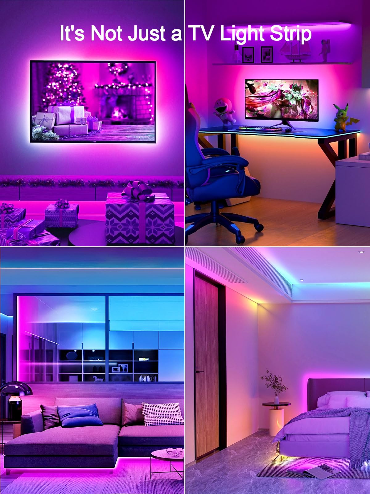 TV Backlights, 13.1FT LED Lights for 32-65 Inch TV, RGB TV LED Lights Behind, Music Sync Bluetooth APP and Remote Control TV LED Strip Lights USB Powered for Gaming/Bedroom