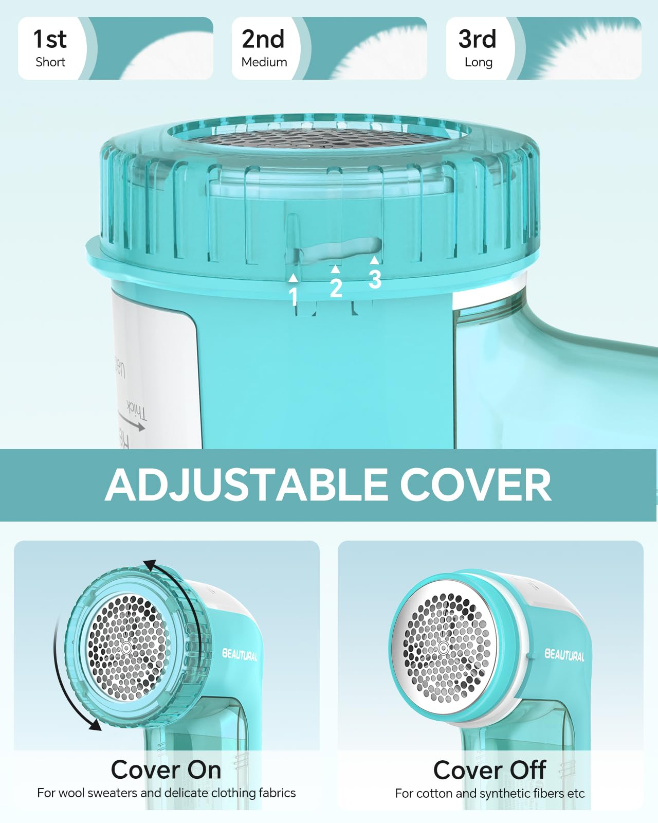 Fabric Shaver and Lint Remover, Sweater Defuzzer with 2-Speeds, 2 Replaceable Stainless Steel Blades, Battery Operated, Remove Clothes Fuzz, Lint Balls, Pills, Bobbles Gray