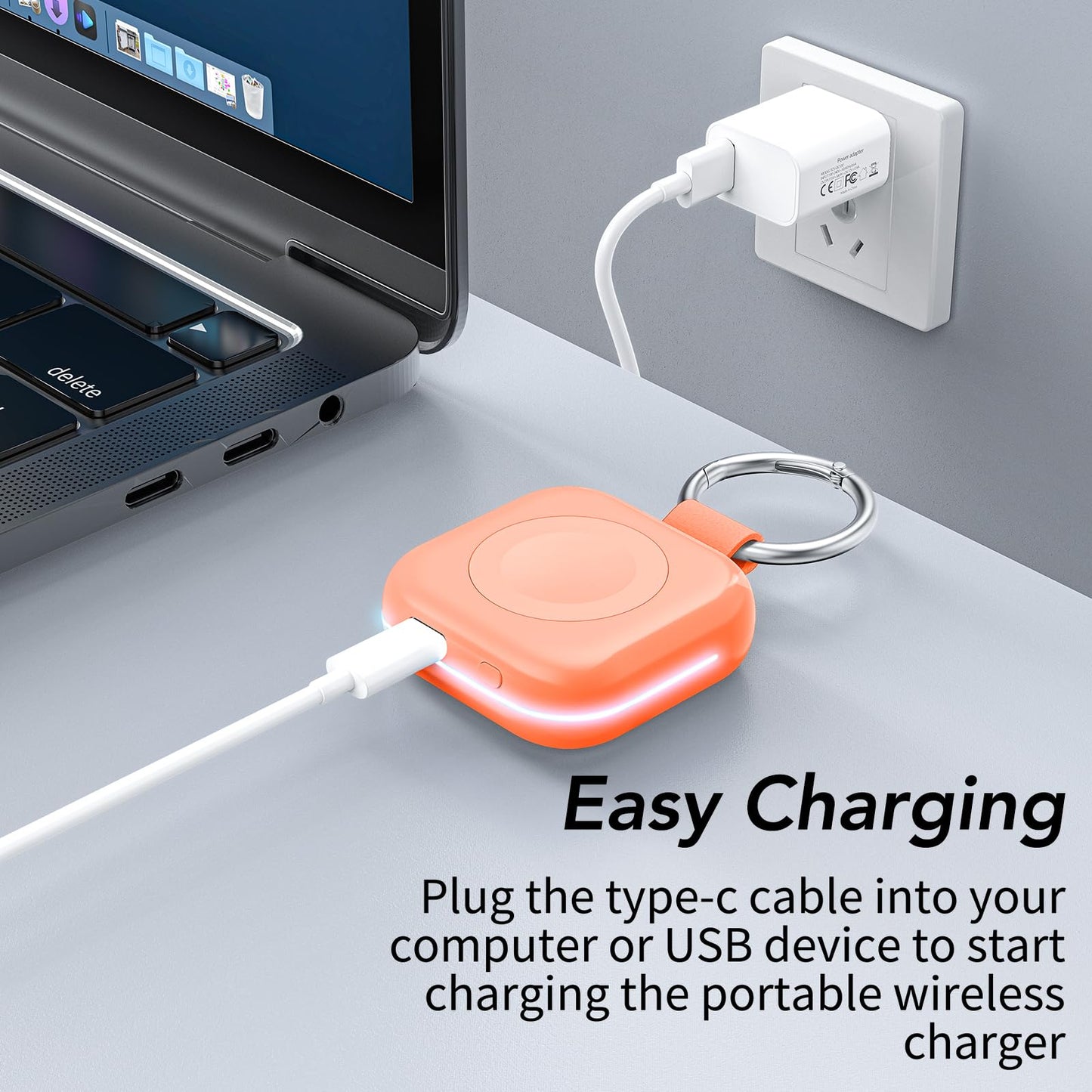 Portable Charger for Apple Watch,Wireless Magnetic iWatch Charger 1200mAh Power Bank Travel Keychain Accessories Smart Chargers for Apple Watch Series 11/10/9/8/7/6/SE/5/4/3/2/1/UItra/UItra 2