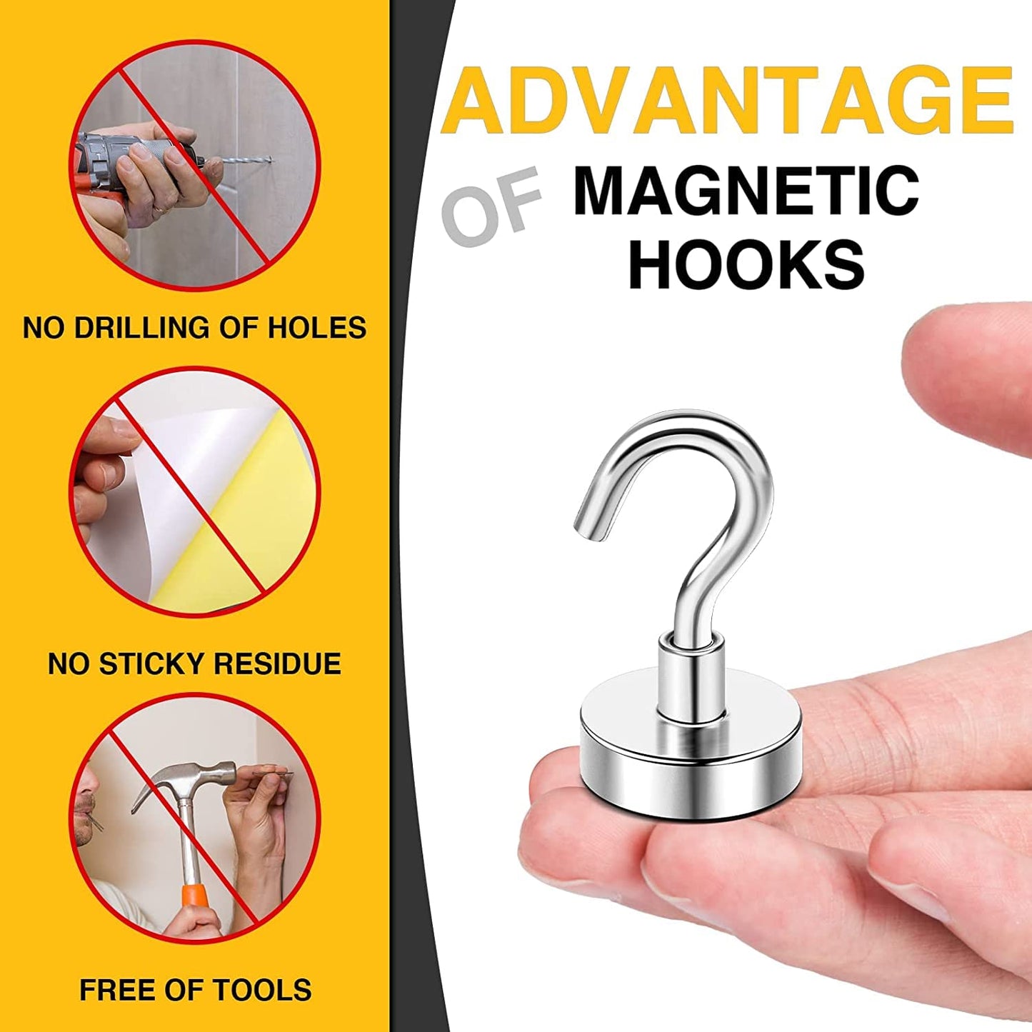 Magnetic Hooks, 30lbs+ Magnet Hook 2025 Cruise Cabin Ship Essentials Heavy Duty Strong Magnets Refrigerator Fridge Hanging for Classroom Beach Vacation Kitchen Grills Home 20 Pack (Silver)