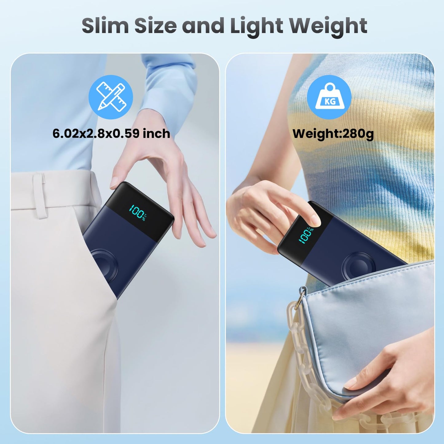 Wireless Portable Charger 40800mAh with 3 Built-in Cables,7-in-1 15W Wireless Charging Power Bank,25W PD QC 4.0 Fast Charging USB C LCD Display Battery Pack for iPhone 17/16/15/13,Samsung,Android etc