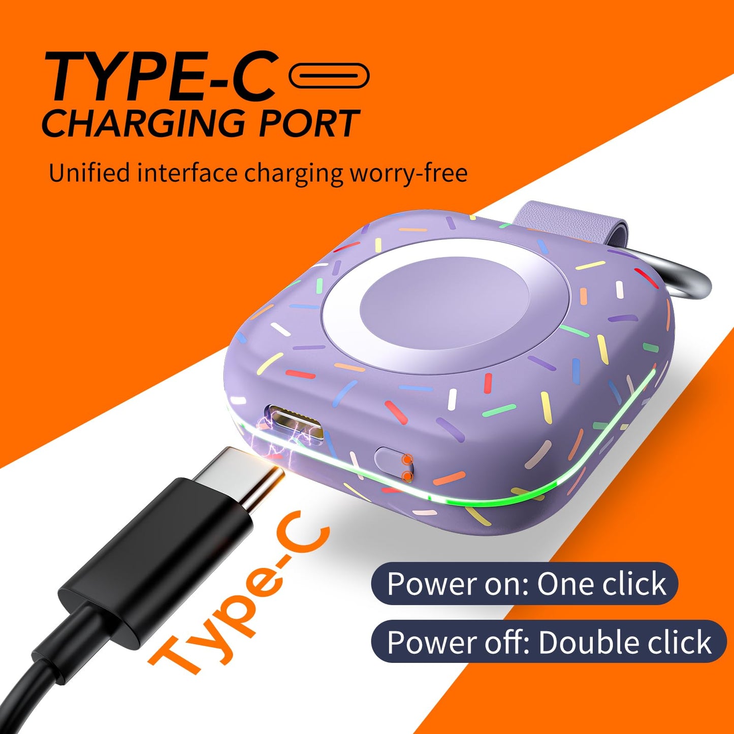 Portable Charger for Apple Watch,Wireless Magnetic iWatch Charger 1200mAh Power Bank Travel Keychain Accessories Smart Chargers for Apple Watch Series 11/10/9/8/7/6/SE/5/4/3/2/1/UItra/UItra 2