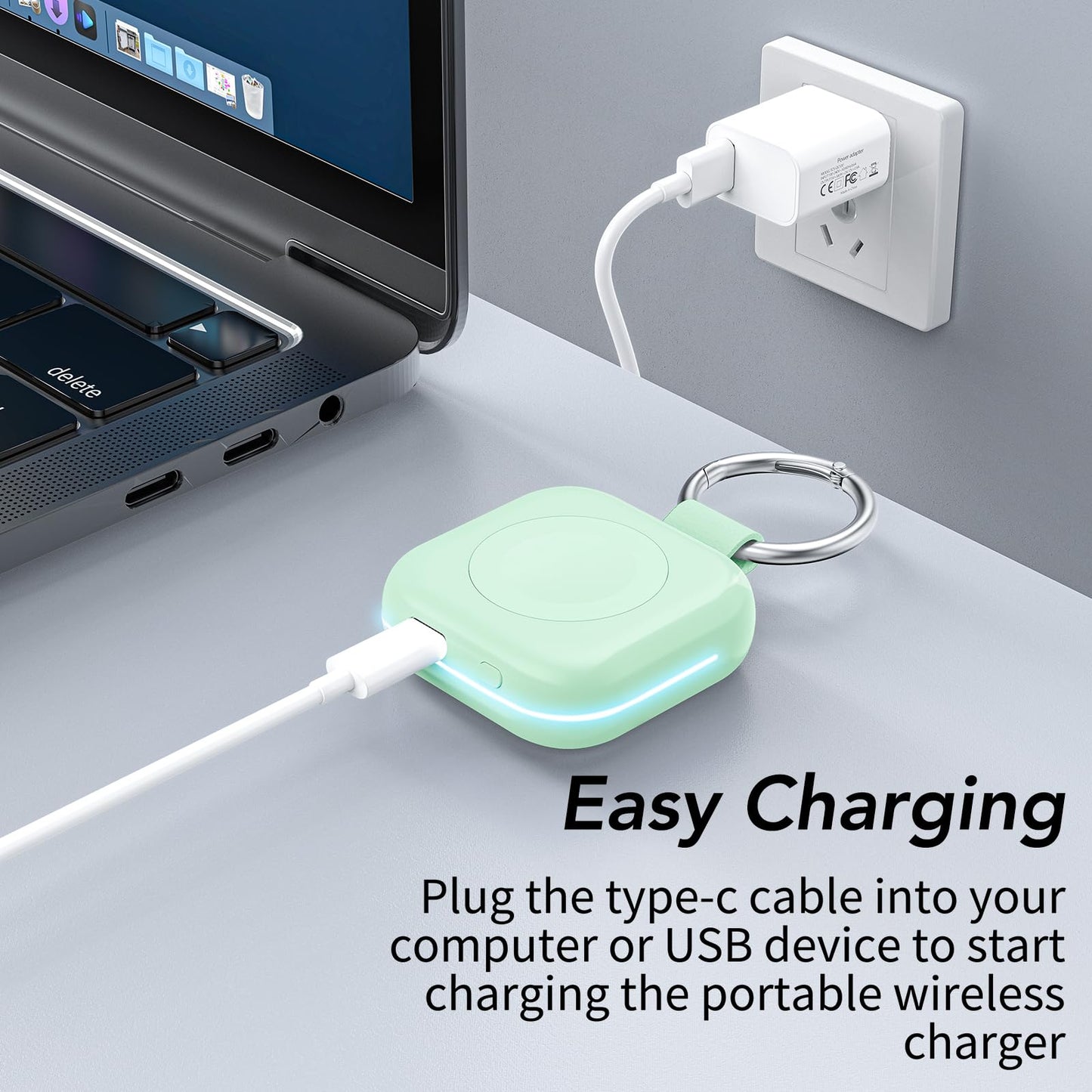 Portable Charger for Apple Watch,Wireless Magnetic iWatch Charger 1200mAh Power Bank Travel Keychain Accessories Smart Chargers for Apple Watch Series 11/10/9/8/7/6/SE/5/4/3/2/1/UItra/UItra 2