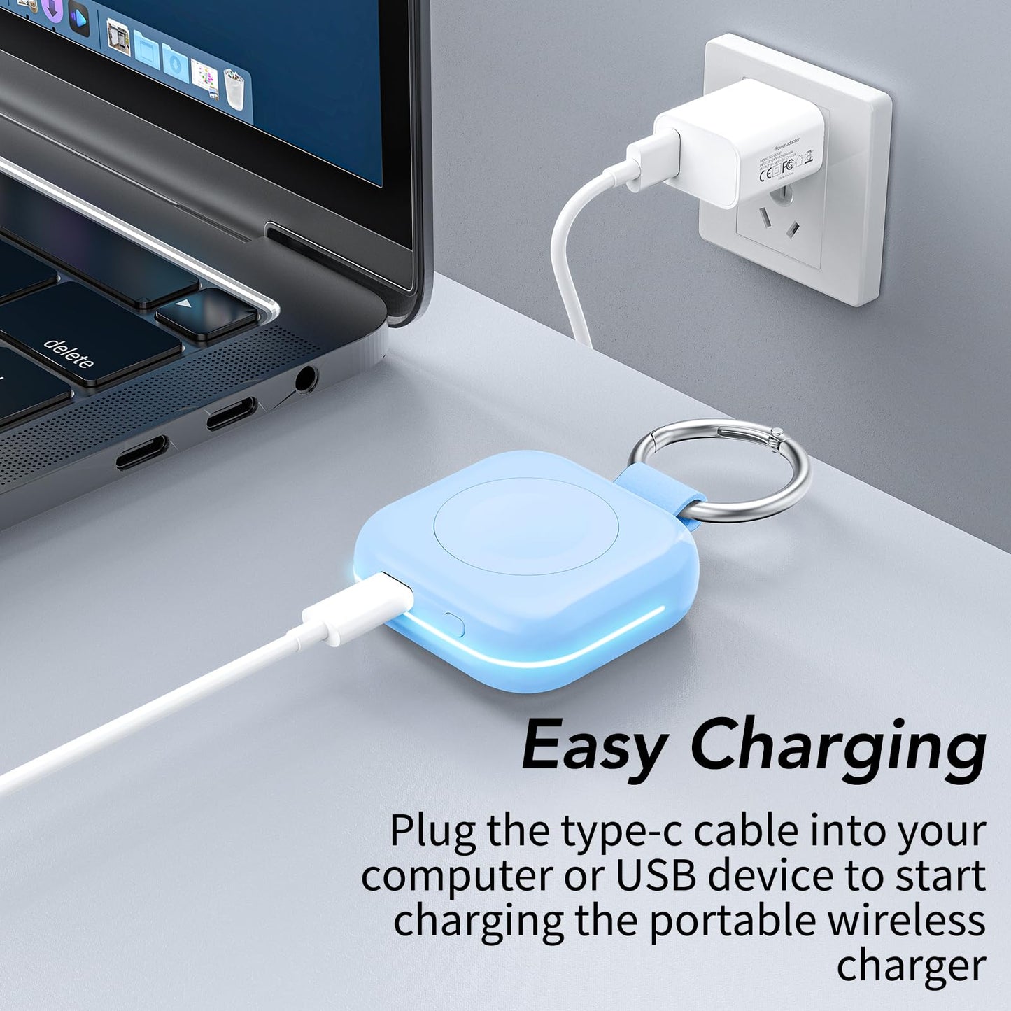 Portable Charger for Apple Watch,Wireless Magnetic iWatch Charger 1200mAh Power Bank Travel Keychain Accessories Smart Chargers for Apple Watch Series 11/10/9/8/7/6/SE/5/4/3/2/1/UItra/UItra 2