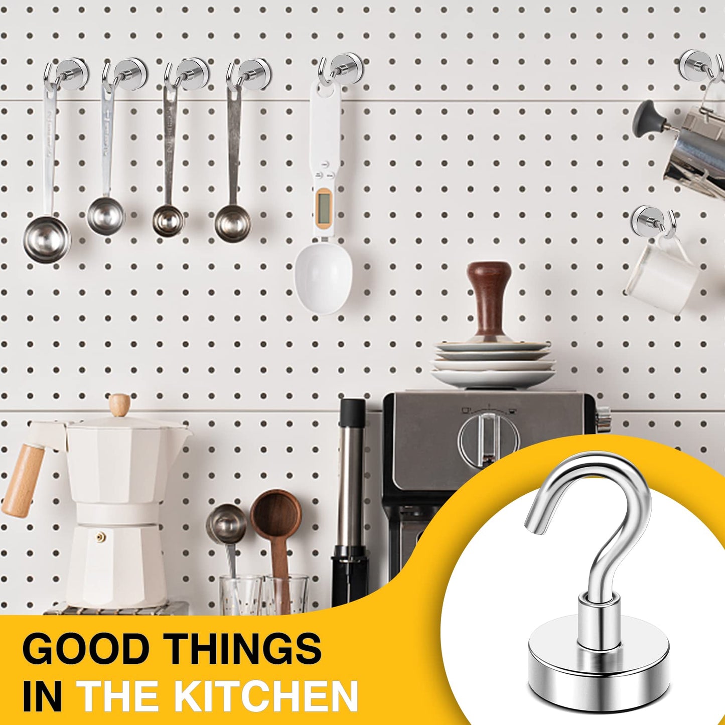 Magnetic Hooks, 30lbs+ Magnet Hook 2025 Cruise Cabin Ship Essentials Heavy Duty Strong Magnets Refrigerator Fridge Hanging for Classroom Beach Vacation Kitchen Grills Home 20 Pack (Silver)