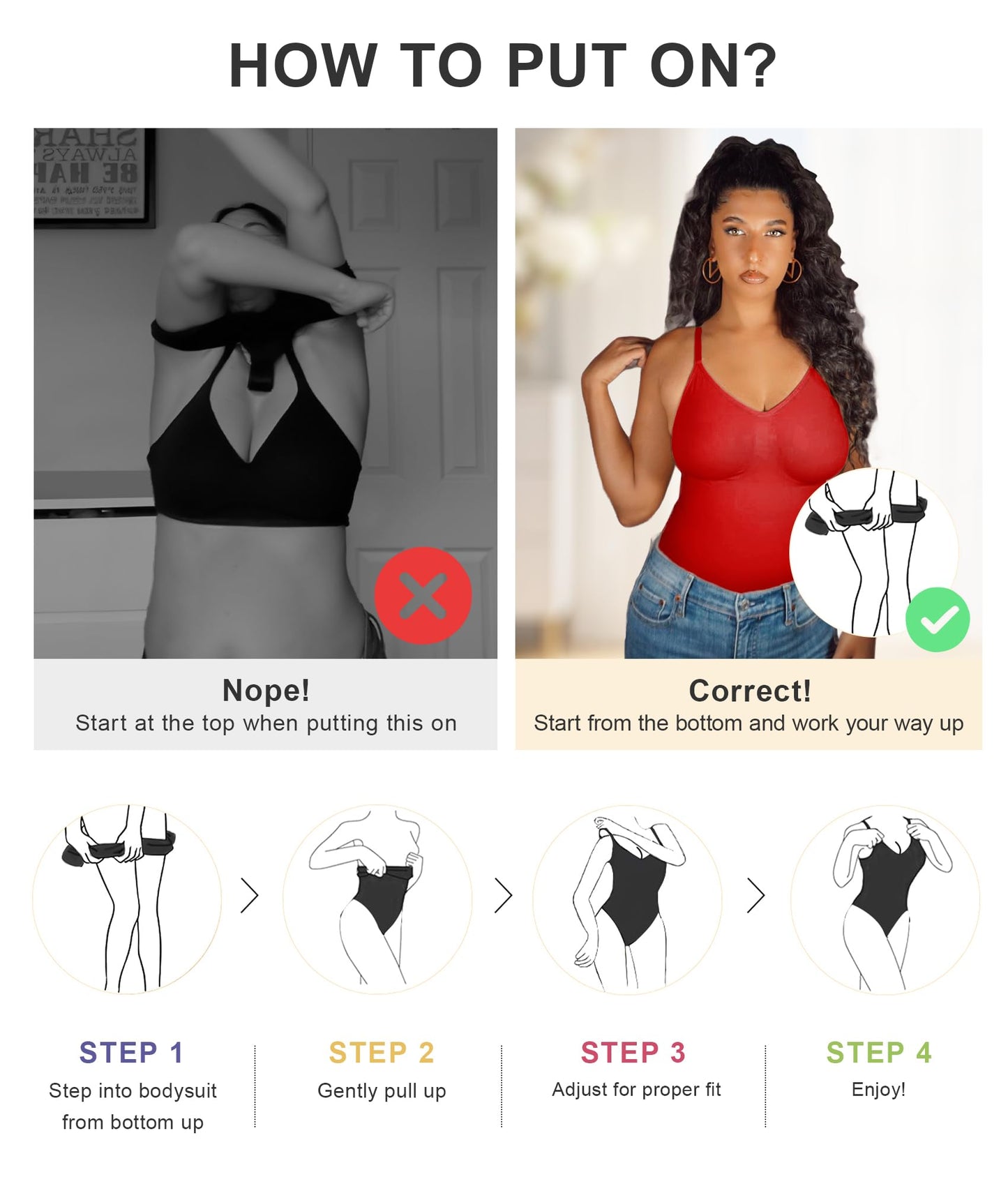 Women's Shapewear Bodysuit Tummy Control Body Shaper Seamless Sculpting Snatched Waist Body Suit,SZ5218-2-Black-L/XL