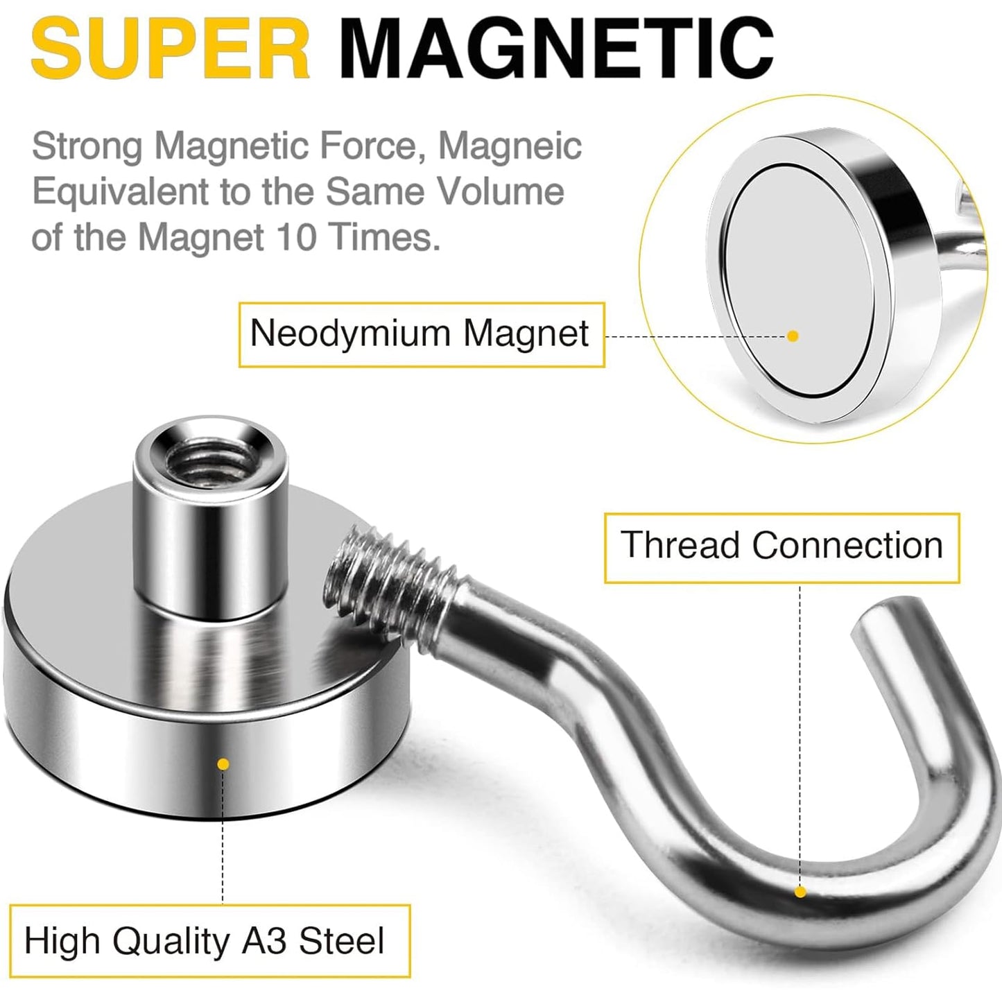 Magnetic Hooks, 30lbs+ Magnet Hook 2025 Cruise Cabin Ship Essentials Heavy Duty Strong Magnets Refrigerator Fridge Hanging for Classroom Beach Vacation Kitchen Grills Home 20 Pack (Silver)