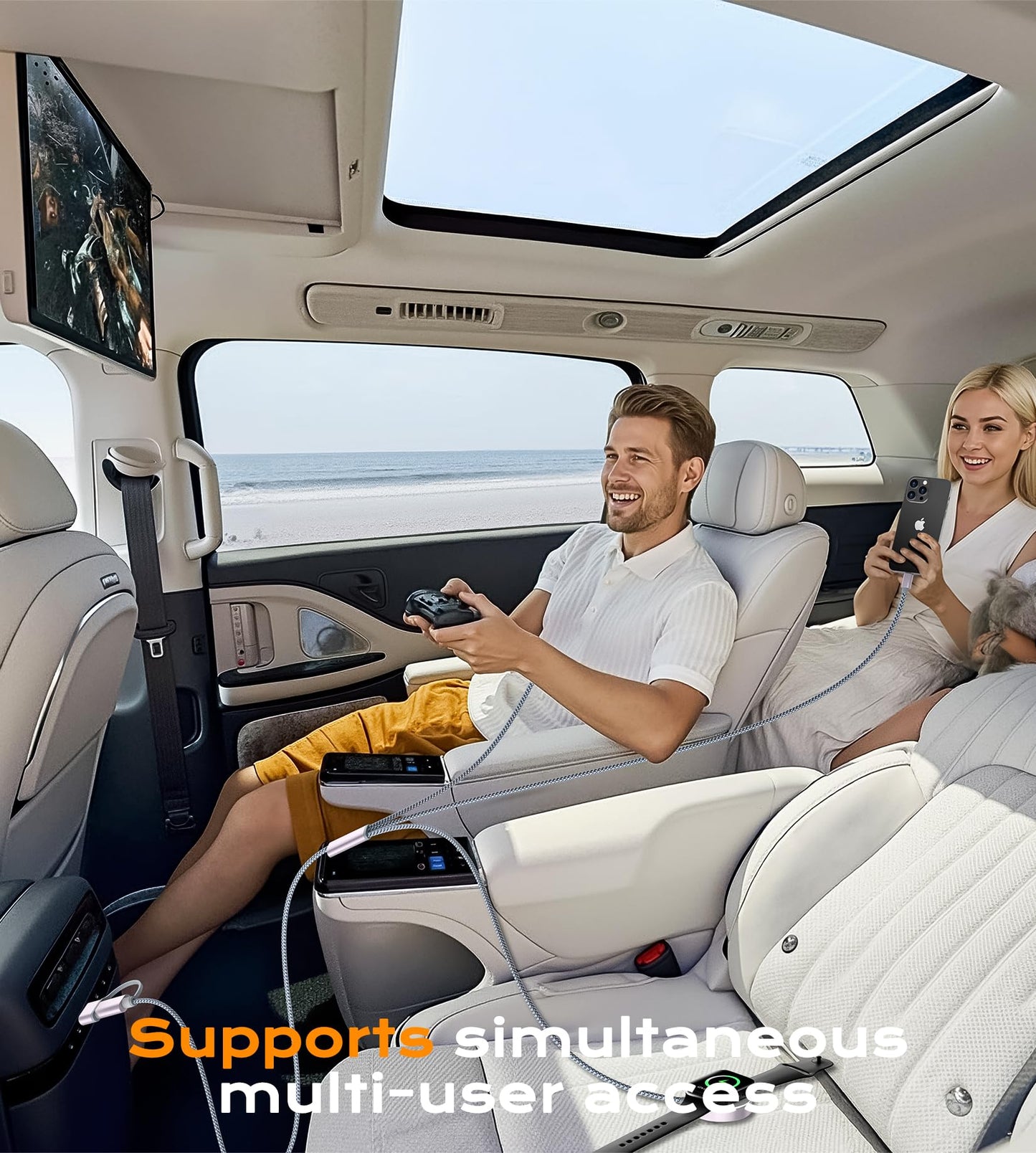 Travel Essentials,3 in 2 USB C Cable for Apple Watch Charger/iPhone 17 Charger/Lightning,Multi Charging Cable Cord,Vacation Camping Essentials,Portable Designed for iWatch &iPhone 16-12-4FT