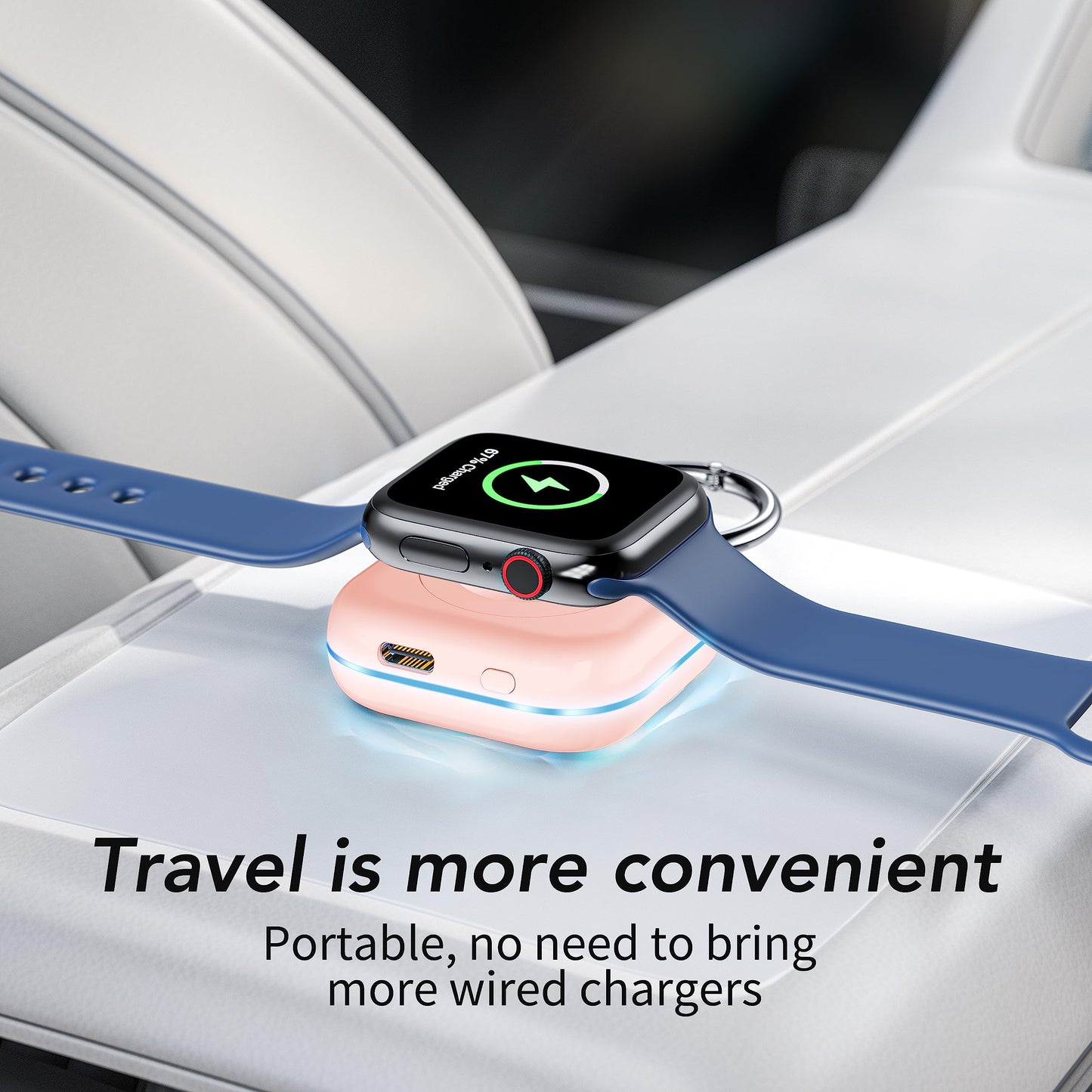 Portable Charger for Apple Watch,Wireless Magnetic iWatch Charger 1200mAh Power Bank Travel Keychain Accessories Smart Chargers for Apple Watch Series 11/10/9/8/7/6/SE/5/4/3/2/1/UItra/UItra 2