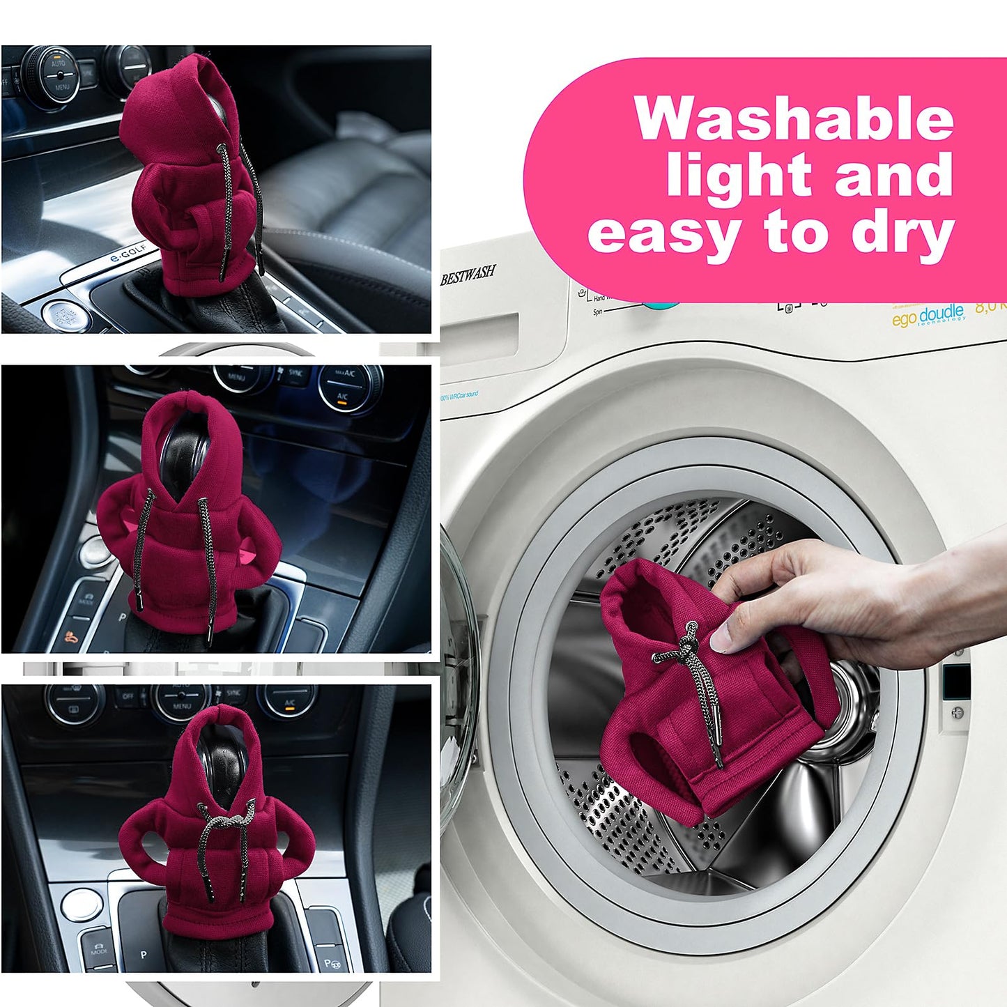 Gear Shift Hoodie Cover, Universal Car Shift Knob Hoodie, Mini Hoodie for Car Shifter, Automotive Interior Cute Gadgets Car Accessories and Decorations