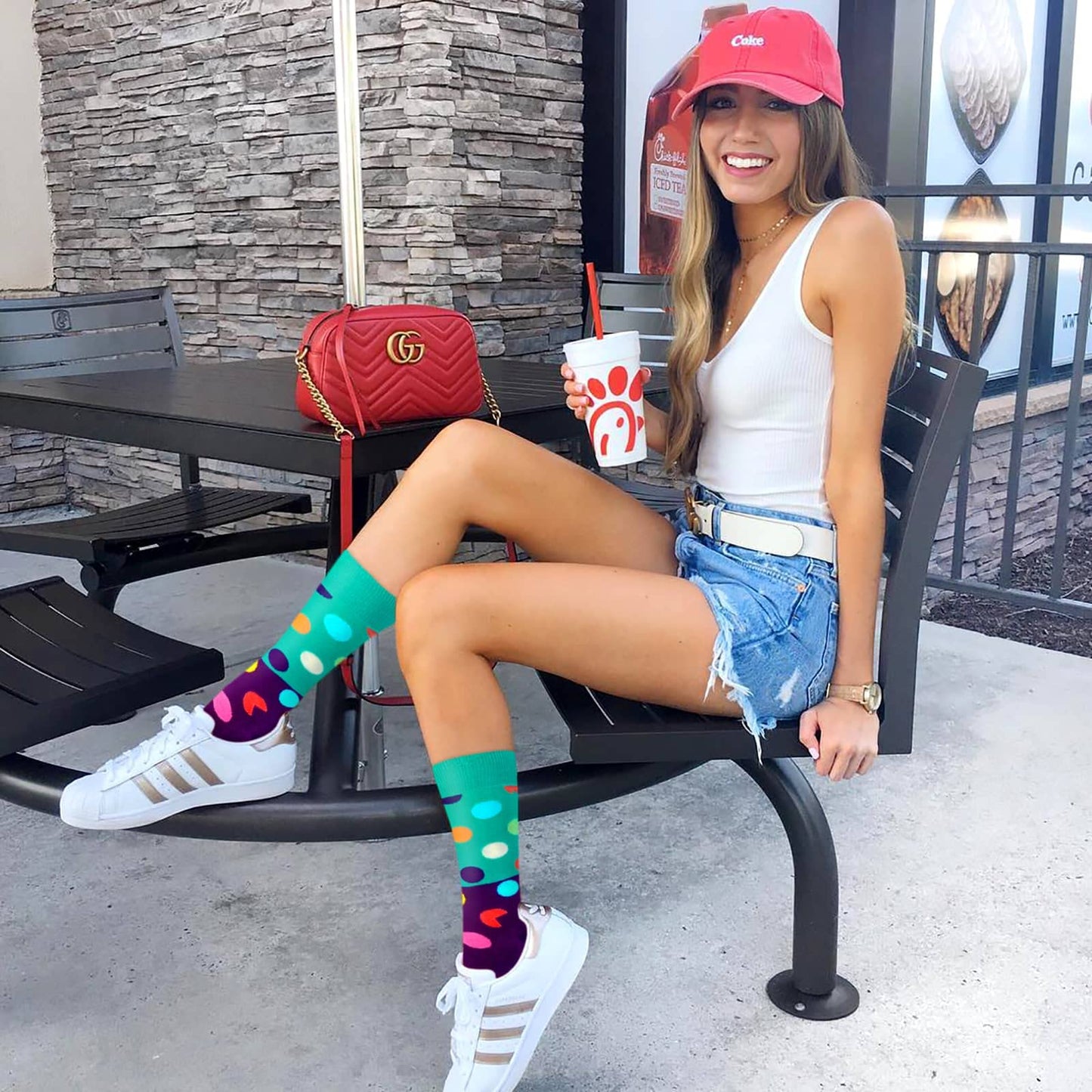 Funny Socks Women Fun Colorful Novelty Crazy Floral Patterned Sock Crew, Premium Cotton, Size 6-11, 12 Pairs US031205