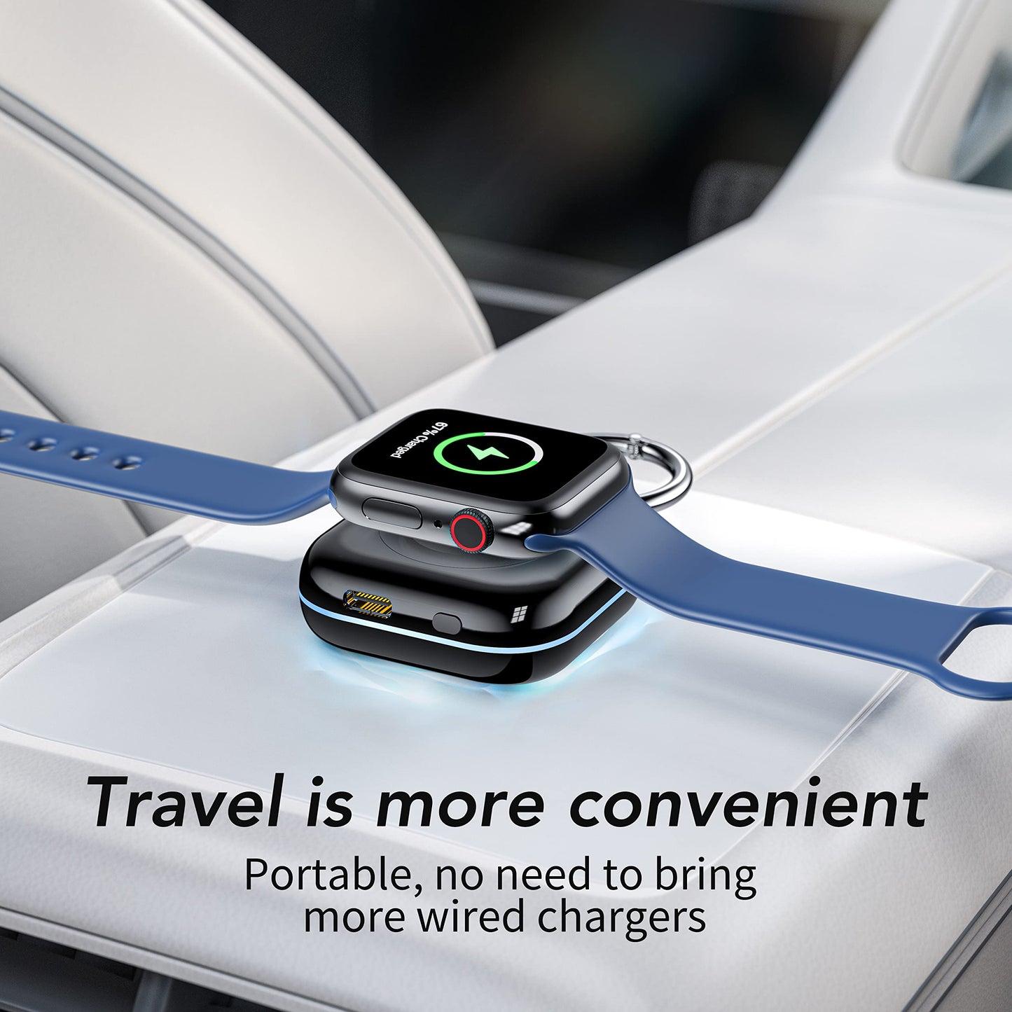 Portable Charger for Apple Watch,Wireless Magnetic iWatch Charger 1200mAh Power Bank Travel Keychain Accessories Smart Chargers for Apple Watch Series 11/10/9/8/7/6/SE/5/4/3/2/1/UItra/UItra 2