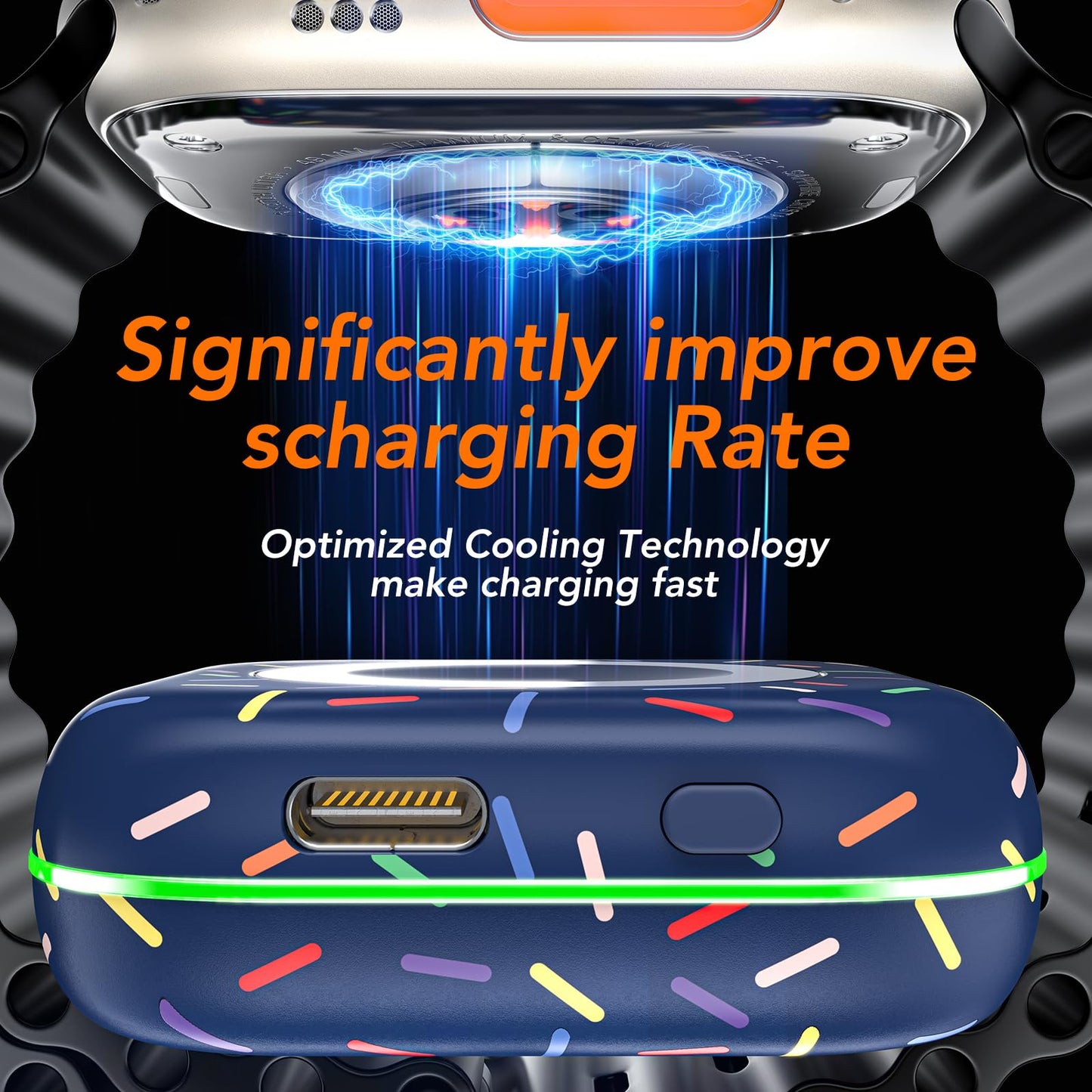 Portable Charger for Apple Watch,Wireless Magnetic iWatch Charger 1200mAh Power Bank Travel Keychain Accessories Smart Chargers for Apple Watch Series 11/10/9/8/7/6/SE/5/4/3/2/1/UItra/UItra 2