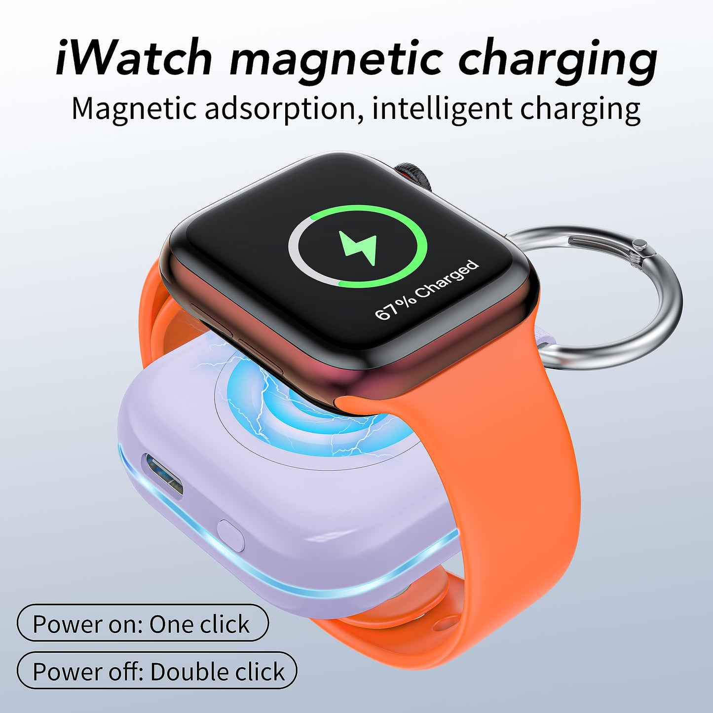 Portable Charger for Apple Watch,Wireless Magnetic iWatch Charger 1200mAh Power Bank Travel Keychain Accessories Smart Chargers for Apple Watch Series 11/10/9/8/7/6/SE/5/4/3/2/1/UItra/UItra 2