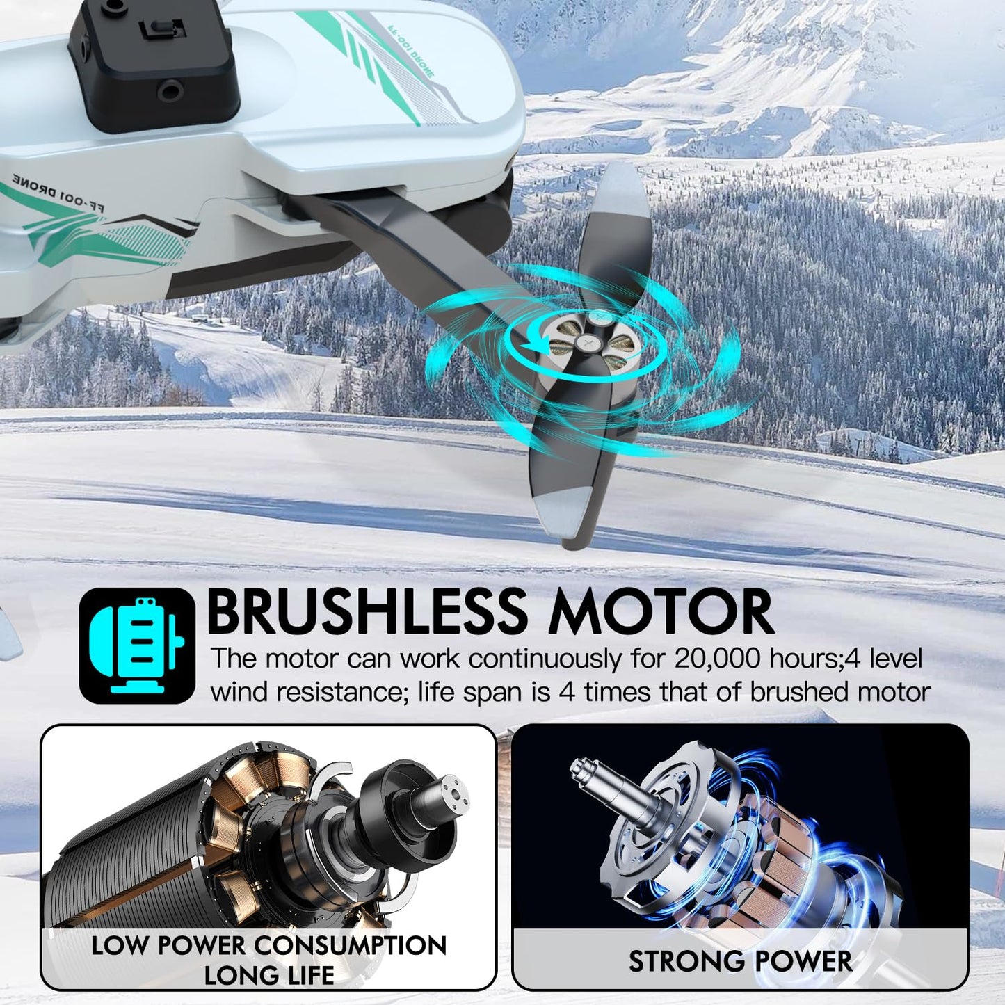 Drone, Drones with camera for adults 4k, Drones for kids 8-12, Brushless Motor, FPV Foldable Drone, Carrying Case, 40 mins Battery Life, Christmas gifts, 360° Flip, APP Control