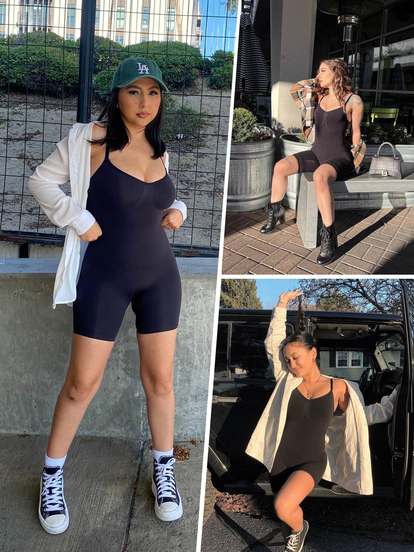 Women's Shapewear Bodysuit Tummy Control Body Shaper Seamless Sculpting Snatched Waist Body Suit,SZ5218-2-Black-L/XL