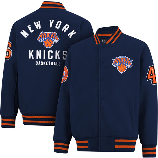 Ultra Game NBA Official Men’s Game Time Varsity Jacket - Unisex, New York Knicks, Team Color, XX-Large
