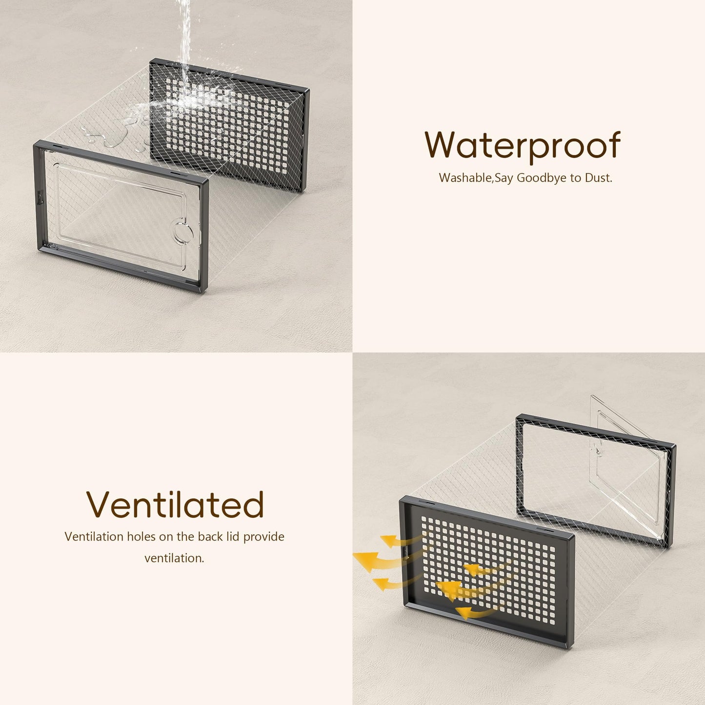 Shoe Storage Boxes Organizers Clear Plastic Stackable 12 Pack, Shoe Rack & Holder Substitute, Sneaker Containers, Toy Storage Organizer Bins for Entryway, Closet, Under Bed, Black