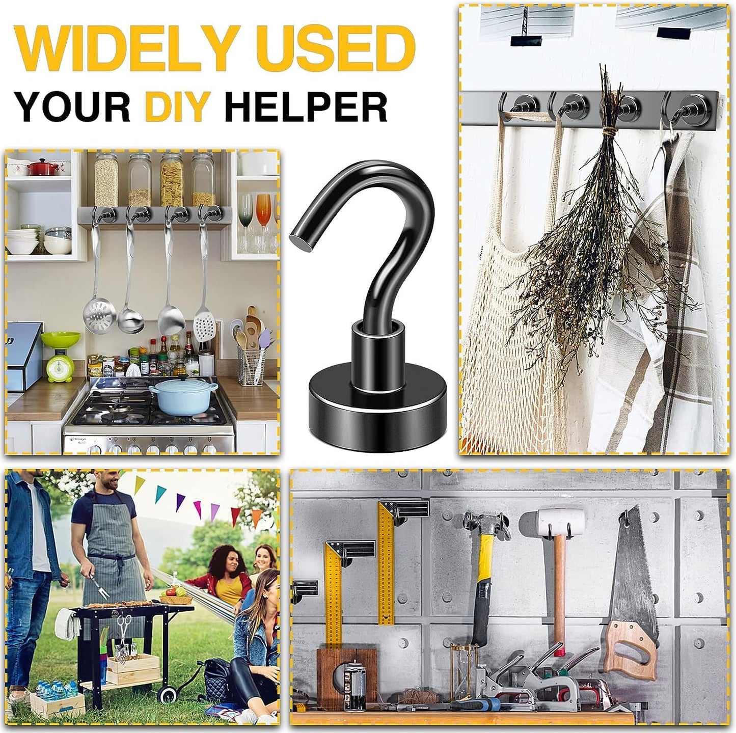 Magnetic Hooks, 30lbs+ Magnet Hook 2025 Cruise Cabin Ship Essentials Heavy Duty Strong Magnets Refrigerator Fridge Hanging for Classroom Beach Vacation Kitchen Grills Home 20 Pack (Silver)