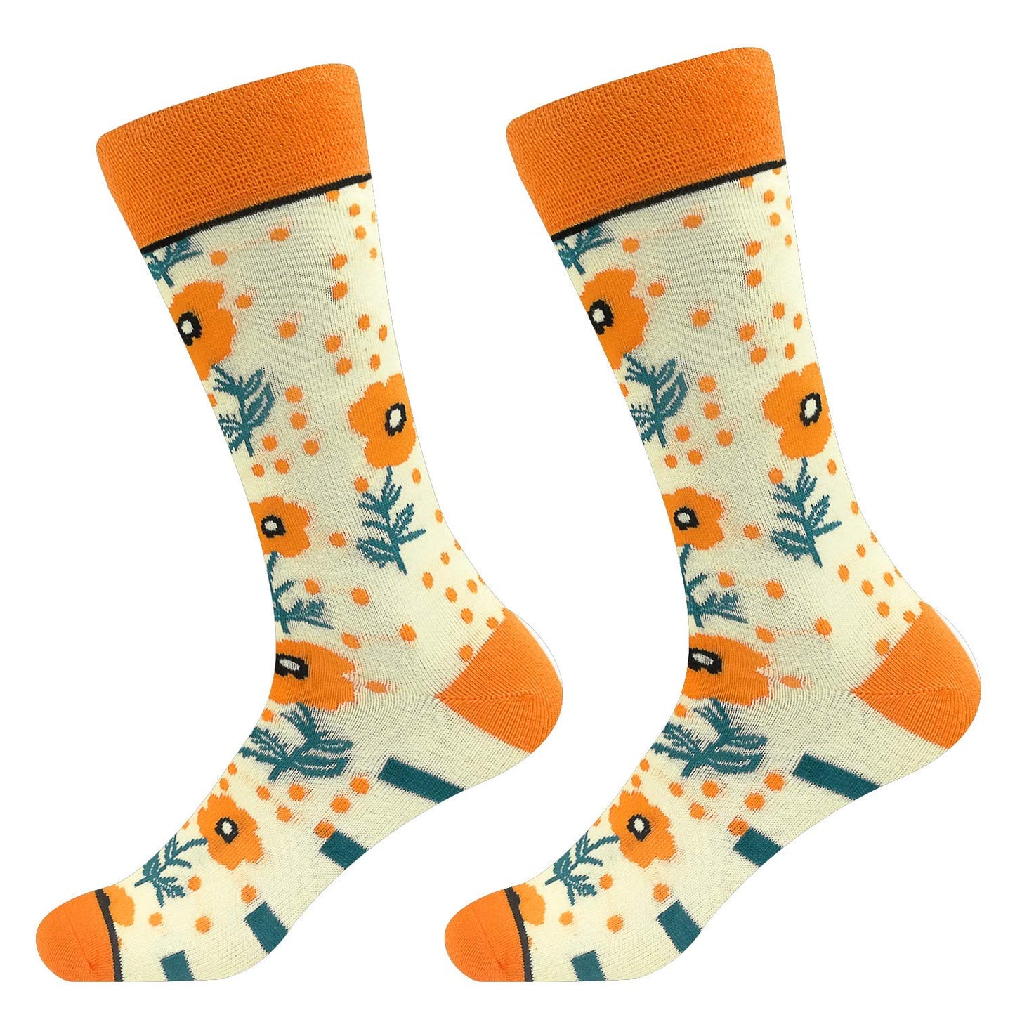 Funny Socks Women Fun Colorful Novelty Crazy Floral Patterned Sock Crew, Premium Cotton, Size 6-11, 12 Pairs US031205