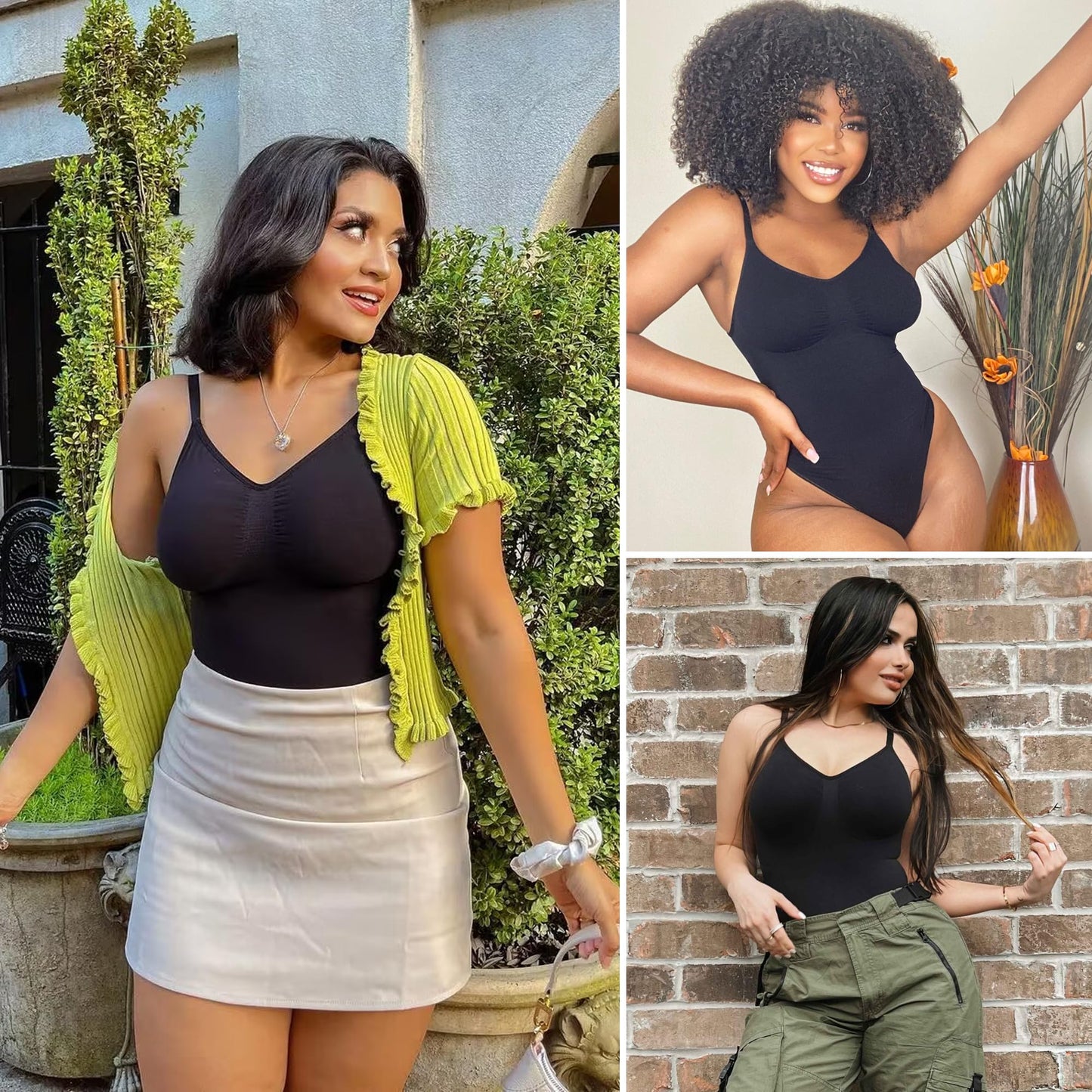 Women's Shapewear Bodysuit Tummy Control Body Shaper Seamless Sculpting Snatched Waist Body Suit,SZ5218-2-Black-L/XL