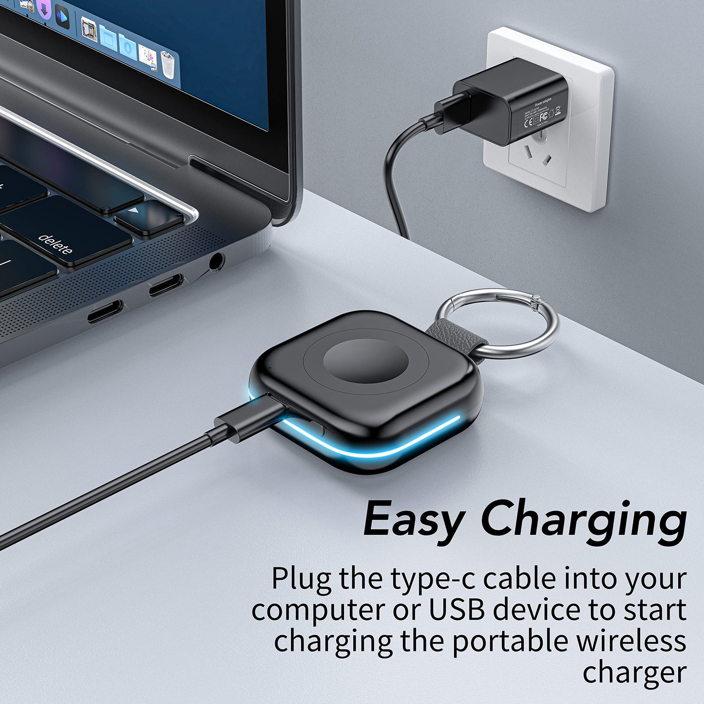 Portable Charger for Apple Watch,Wireless Magnetic iWatch Charger 1200mAh Power Bank Travel Keychain Accessories Smart Chargers for Apple Watch Series 11/10/9/8/7/6/SE/5/4/3/2/1/UItra/UItra 2