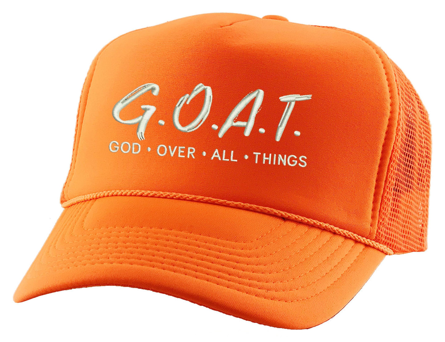 Trucker Hat God Over All Things Snapback Christian Mesh Cap (Black)