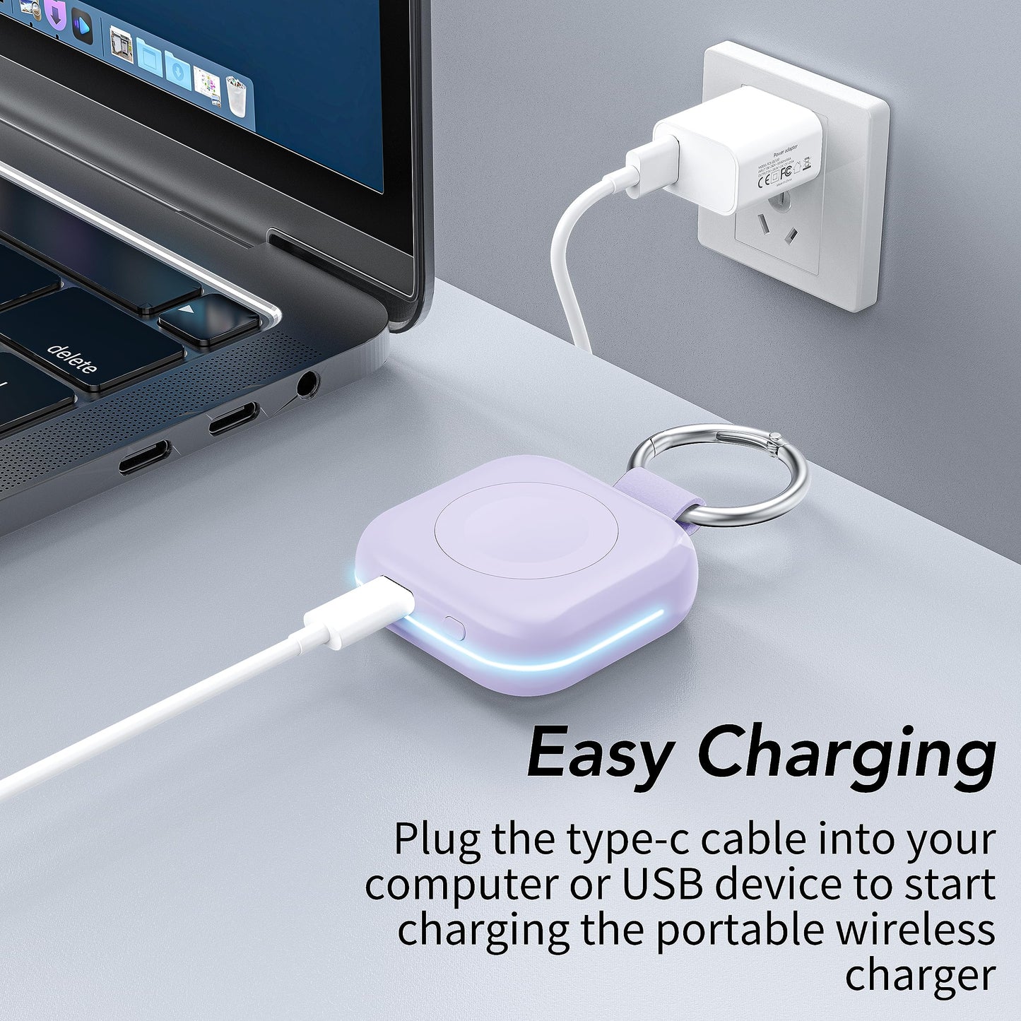 Portable Charger for Apple Watch,Wireless Magnetic iWatch Charger 1200mAh Power Bank Travel Keychain Accessories Smart Chargers for Apple Watch Series 11/10/9/8/7/6/SE/5/4/3/2/1/UItra/UItra 2